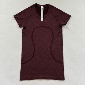 Lululemon Swiftly Tech Short-Sleeve Shirt 2.0 Hip Length Texture Garnet Berry 4